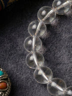 「Clear Light」White Crystal & Amber Bracelet