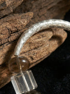 「Plain Shadow」Smoky Quartz & White Crystal Bracelet