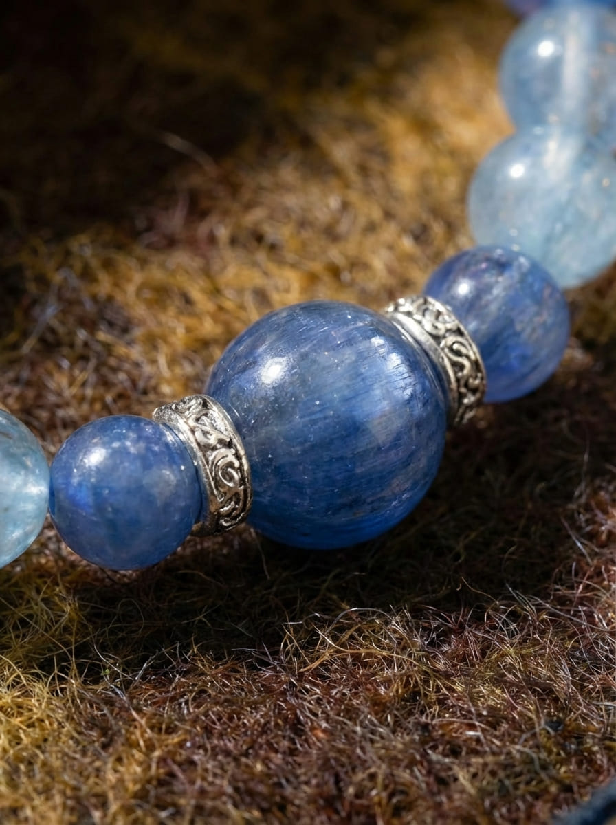 「Quiet Water Ballad」Aquamarine & Kyanite Bracelet