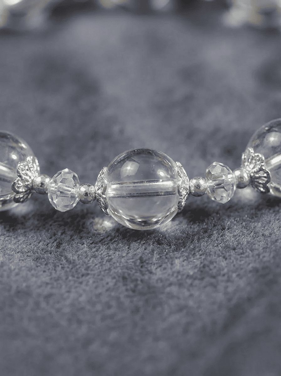「Clear Shine & Vine Shadow」White Crystal Bracelet