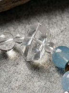 「Blue Island Secret Realm」 Aquamarine & White Crystal Bracelet