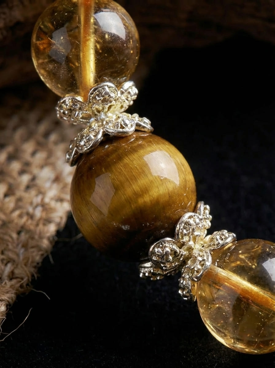 「Daily Inflow of Gold」Citrine & Tiger's Eye Bracelet