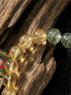 「Golden Blessing Pixiu」Green Phantom & Citrine Bracelet