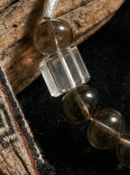 「Plain Shadow」Smoky Quartz & White Crystal Bracelet