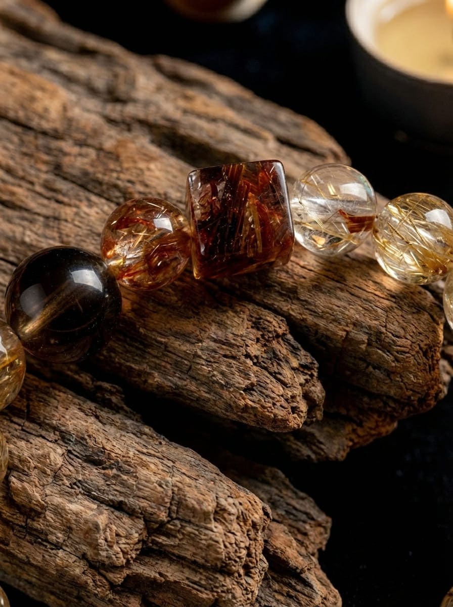 「Black Gold Secret Order」Tea Crystal & Citrine Bracelet