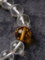 「Clear Light」White Crystal & Amber Bracelet