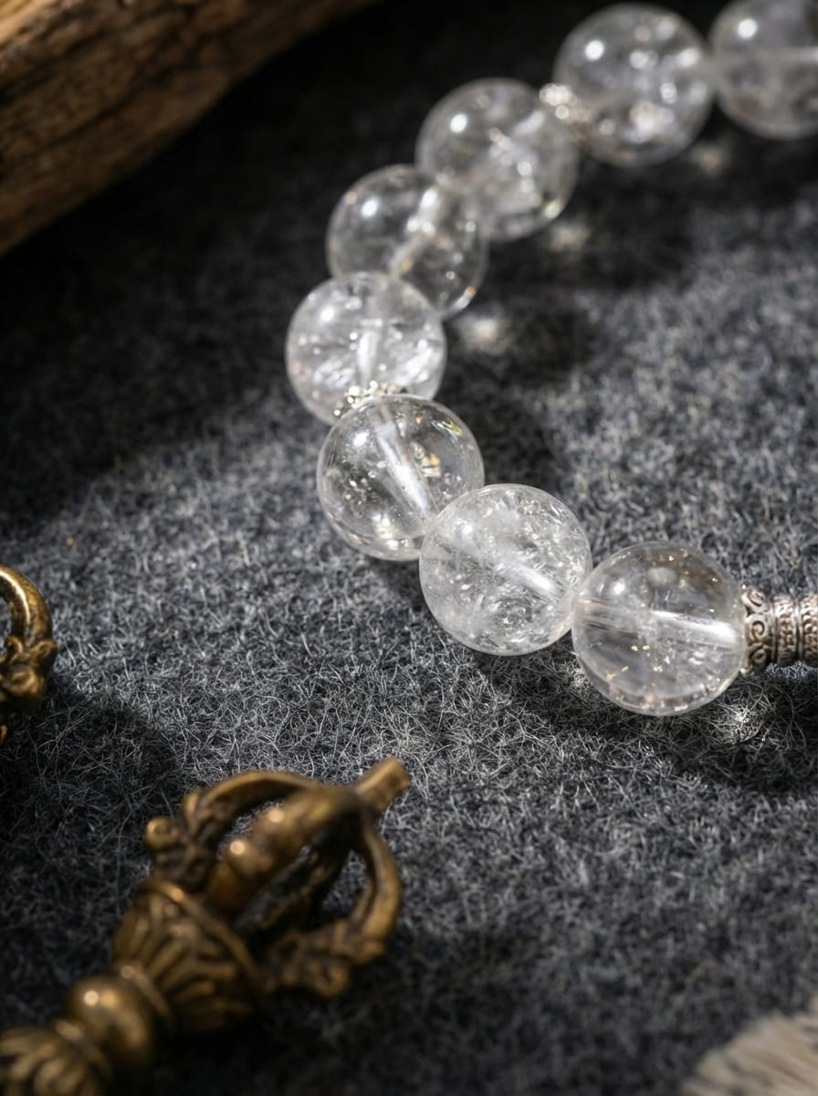 「Cangshan Snow」White Crystal Bracelet