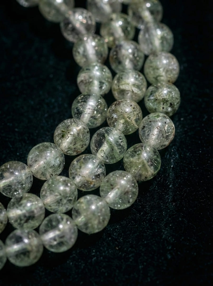 「Mist in the Forest」Green Phantom & Smoky Quartz Bracelet