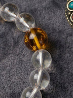 「Clear Light」White Crystal & Amber Bracelet