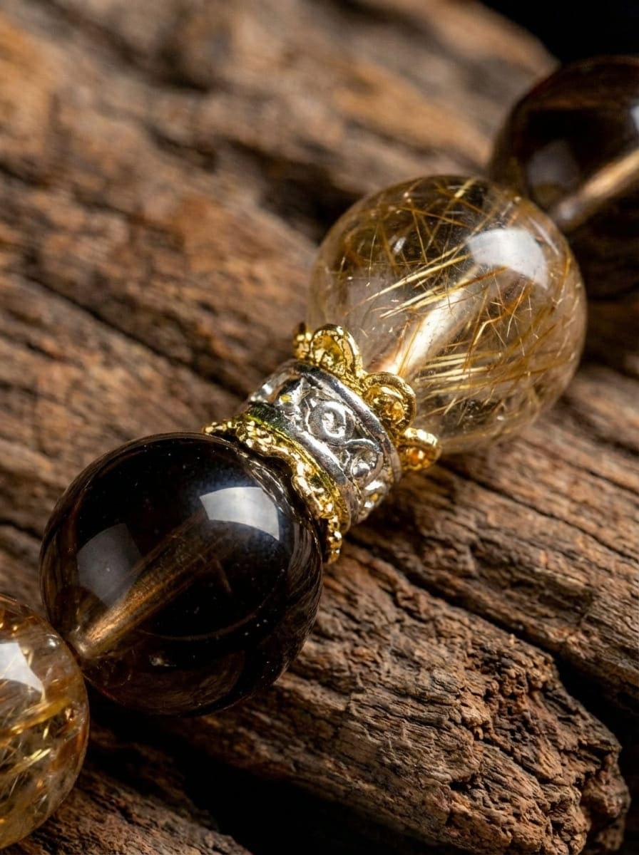 「Black Gold Secret Order」Tea Crystal & Citrine Bracelet