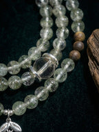「Mist in the Forest」Green Phantom & Smoky Quartz Bracelet