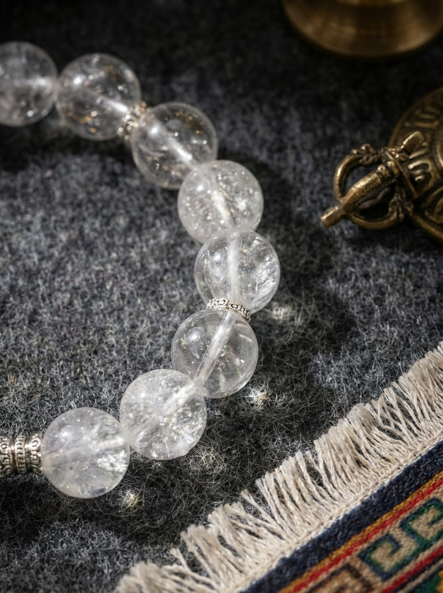 「Cangshan Snow」White Crystal Bracelet