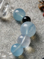 「Blue Island Secret Realm」 Aquamarine & White Crystal Bracelet