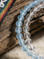 「Sunny Sea」 Aquamarine & White Crystal Bracelet