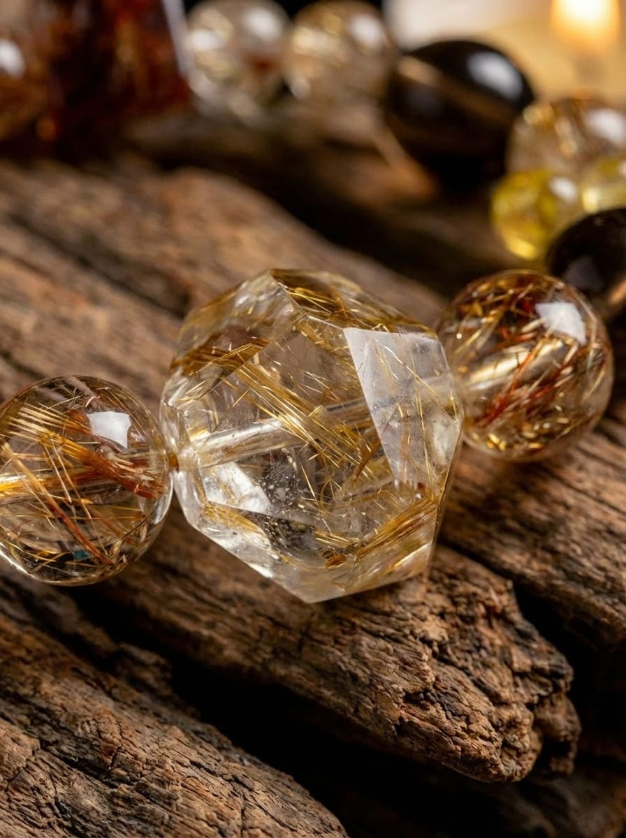 「Black Gold Secret Order」Tea Crystal & Citrine Bracelet
