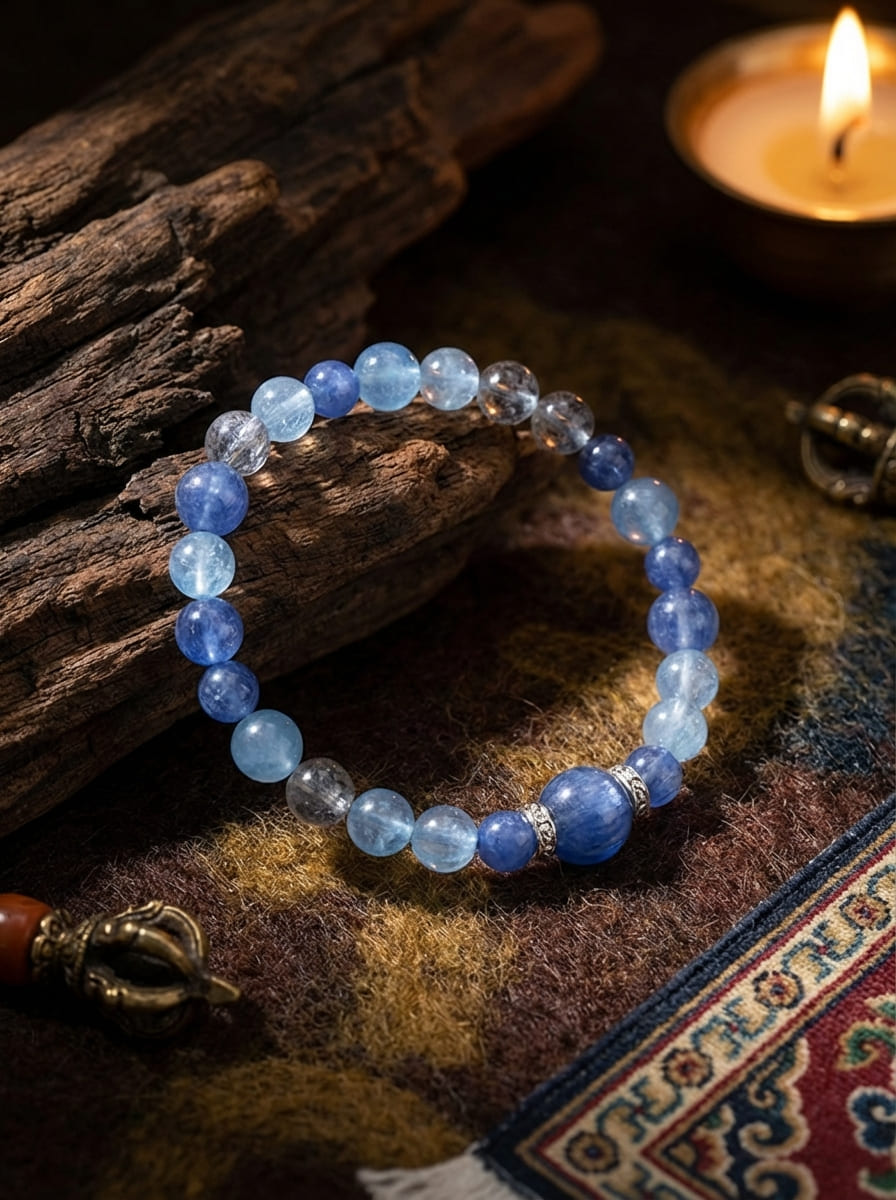 「Quiet Water Ballad」Aquamarine & Kyanite Bracelet