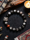 「Black Obsidian Lucky Lion」 Black Obsidian & Tiger's Eye Bracelet