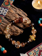 「Black Gold Secret Order」Tea Crystal & Citrine Bracelet
