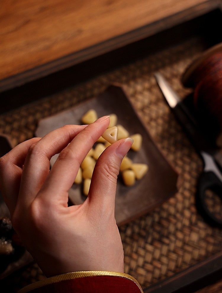原创高端玉华骆驼骨佛珠手串男盘玩|驼骨手链玉化黄料