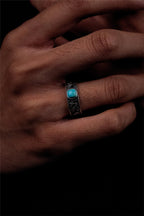 Niche Vintage Ring | S925 Sterling Silver Raw Ore Turquoise Open Ring
