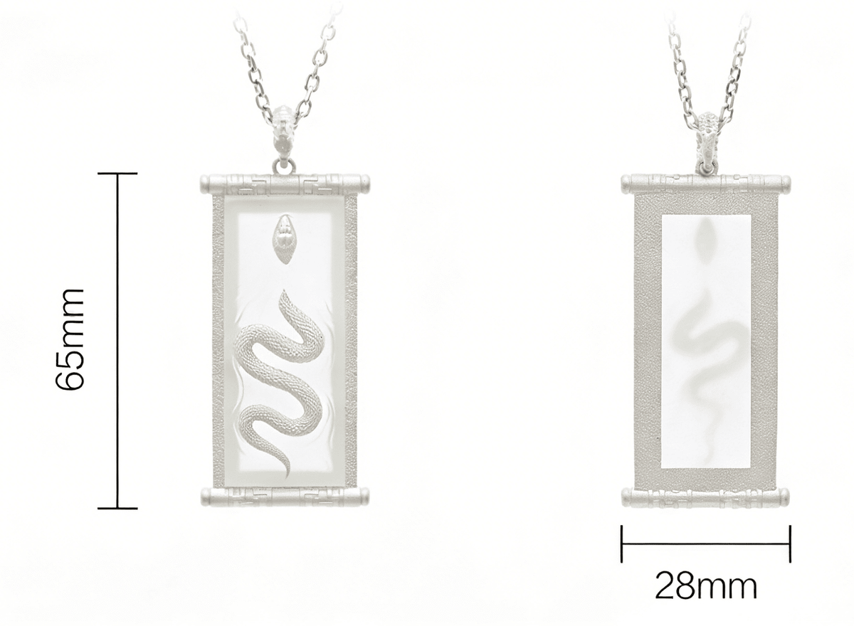 「Spirit of the Zodiac」 Sterling Silver Snake Spirit Inlaid with White Crystal