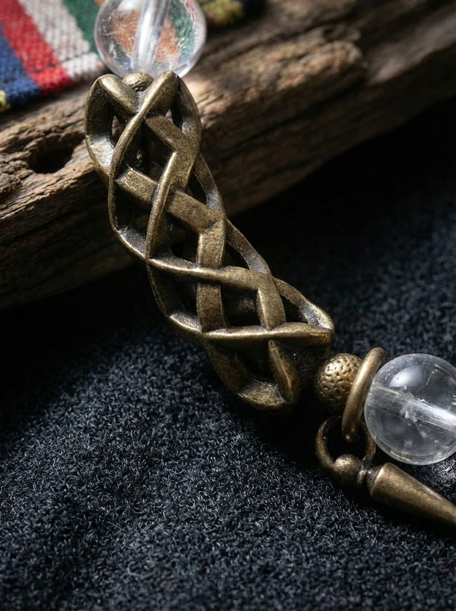Endless」Brass and White Crystal Blessing Bracelet