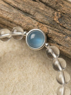 「Void Realm」Aquamarine and Obsidian Multi-Gem Bracelet