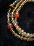 Golden Luck Multi-Gem Golden Hair Crystal Triple-Layer Bracelet