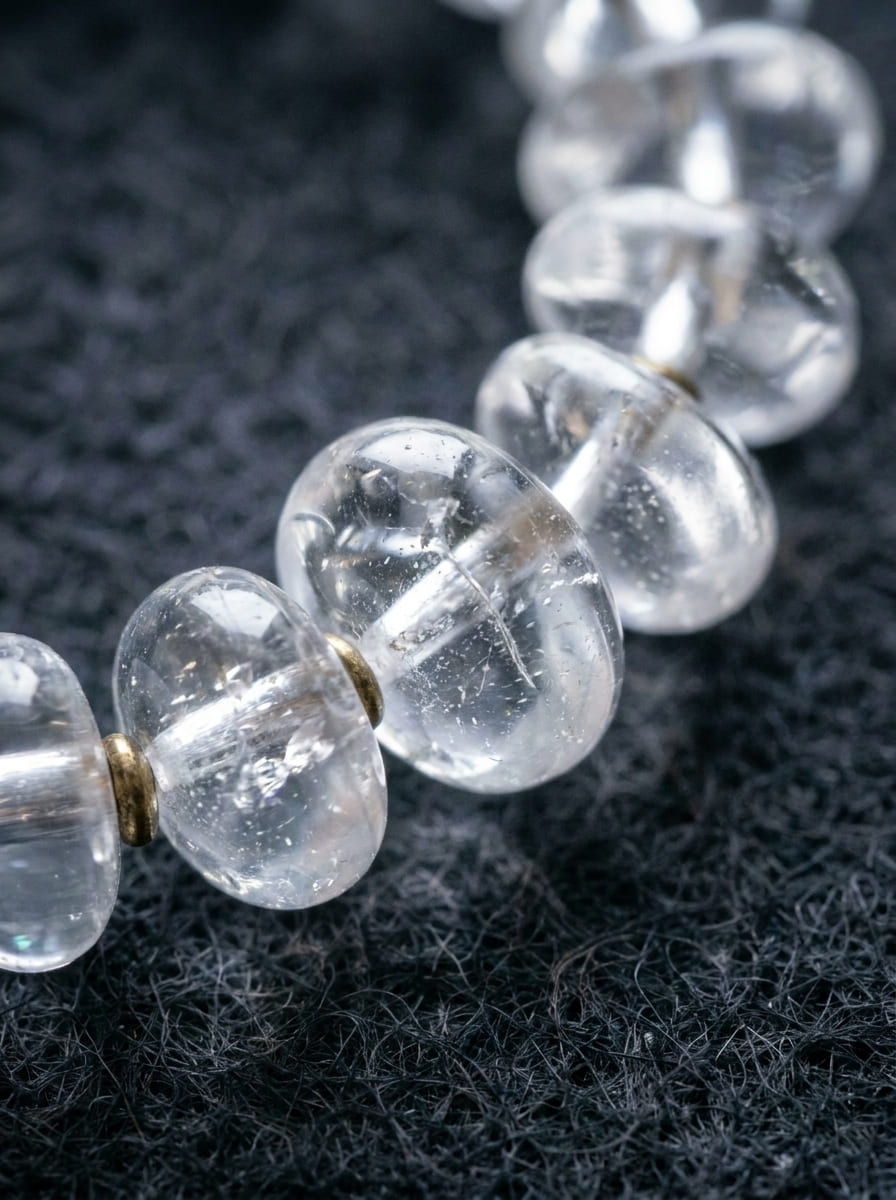 「Su Hui」 (Trace Back) White Crystal & Brass Bracelet