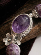 「Crape Myrtle Protection」Lepidolite & Amethyst Bracelet