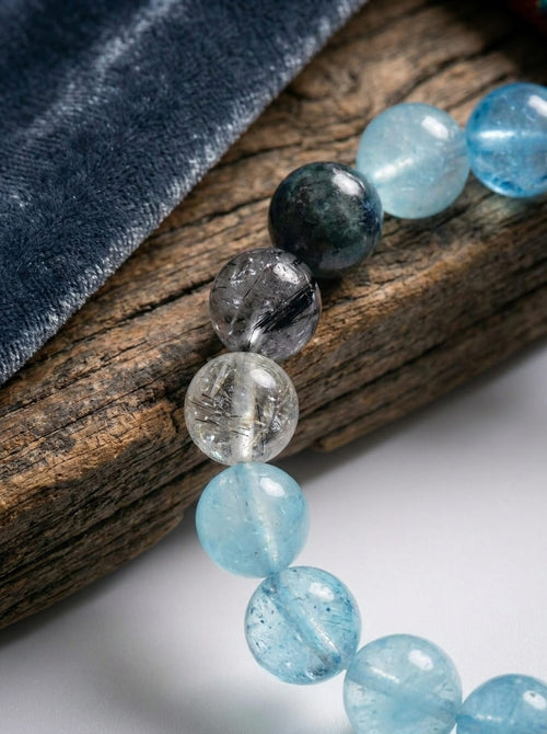Blue Lake Spirit · Aquamarine & Moonstone Multi-Gem Bracelet