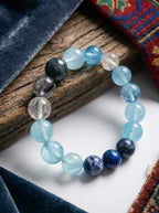 Blue Lake Spirit · Aquamarine & Moonstone Multi-Gem Bracelet