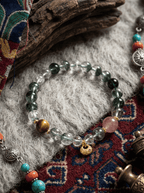 「Wealth Attraction」Tiger's Eye Natural Green Phantom Multi-Gem Bracelet