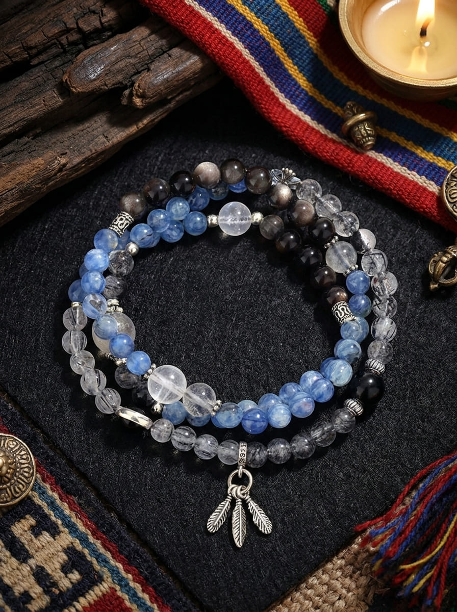 Spiritual Feather Blue Crystal · Gemstone & Crystal Multi-Gem Bracelet