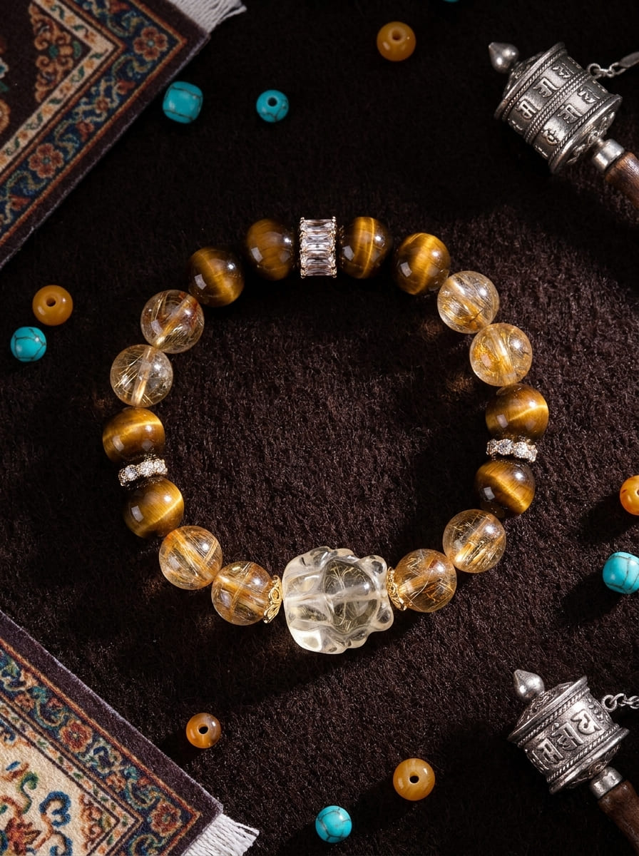 Golden Obsidian Pi Xiu Crystal Bracelet