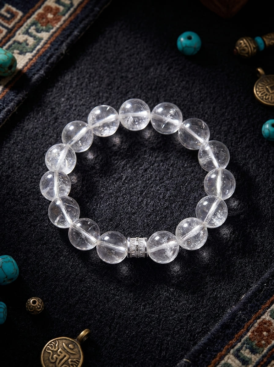 Ice River Floating Light White Crystal Bracelet