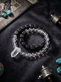 「Qing Tan」 Sandalwood & White Crystal Bracelet