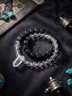 「Qing Tan」 Sandalwood & White Crystal Bracelet