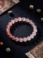 Peach Language Gradient Strawberry Crystal Bracelet