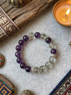 「Purple Realm Ice Crystal」 Amethyst & Green Phantom Crystal Bracelet