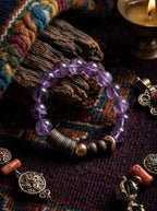 「Dark Night Telepathy」 Amethyst & Agarwood Bracelet