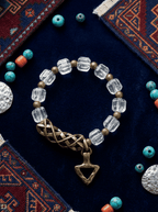 「Ancient Bronze Crystal Rope」 White Crystal & Brass Bracelet