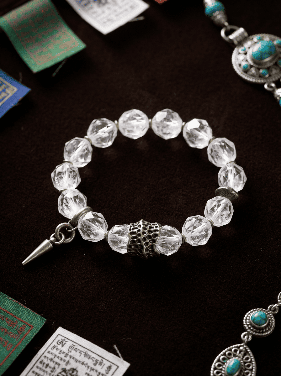 Old Order Brass & White Crystal Bracelet