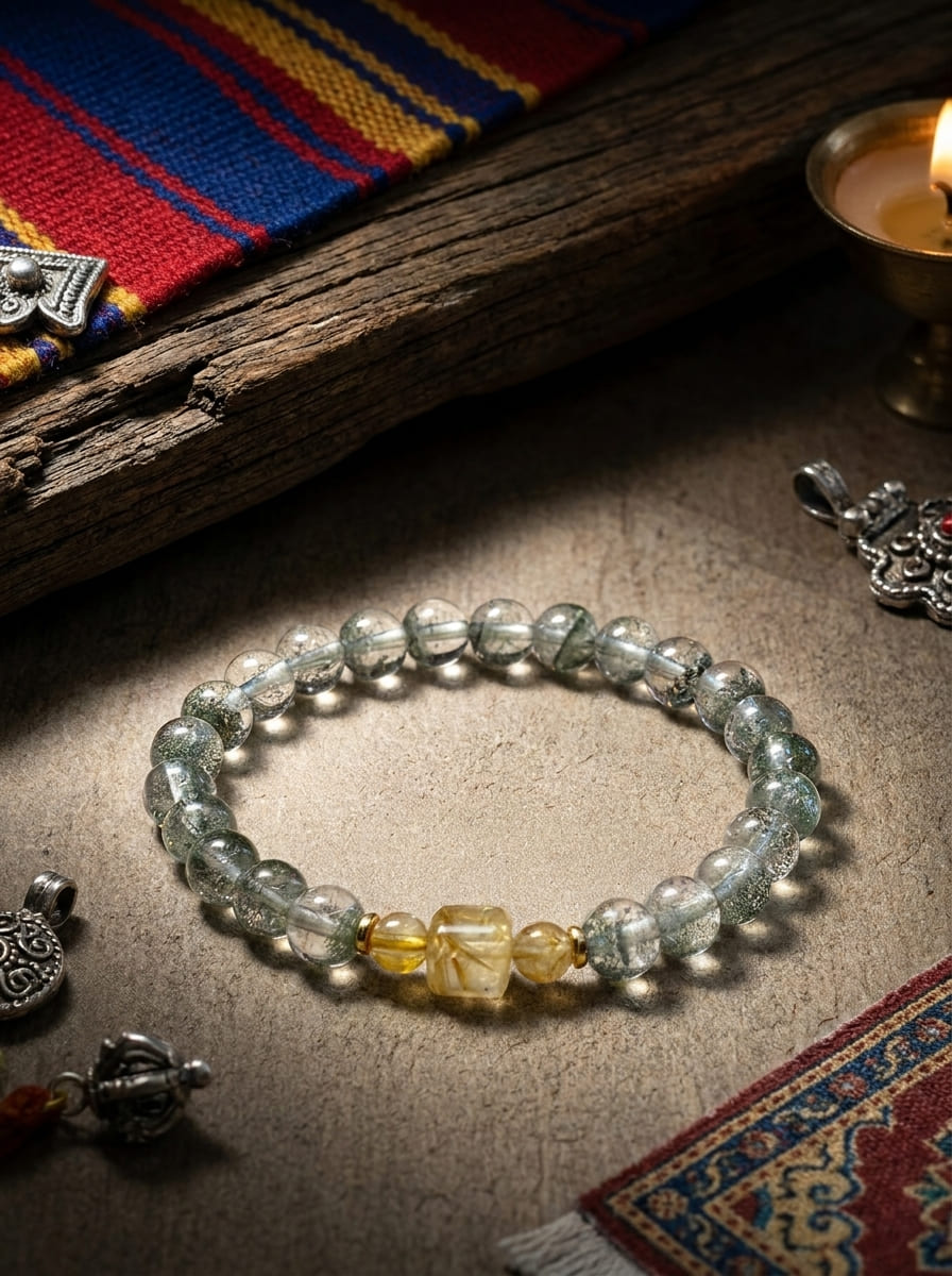 Crystal Fortune · Green Crystal & Citrine Bracelet
