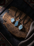 Sea Raw Stone Aquamarine Raw Stone Pendant Necklace