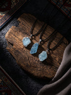 Sea Raw Stone Aquamarine Raw Stone Pendant Necklace
