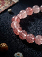 Peach Language Gradient Strawberry Crystal Bracelet