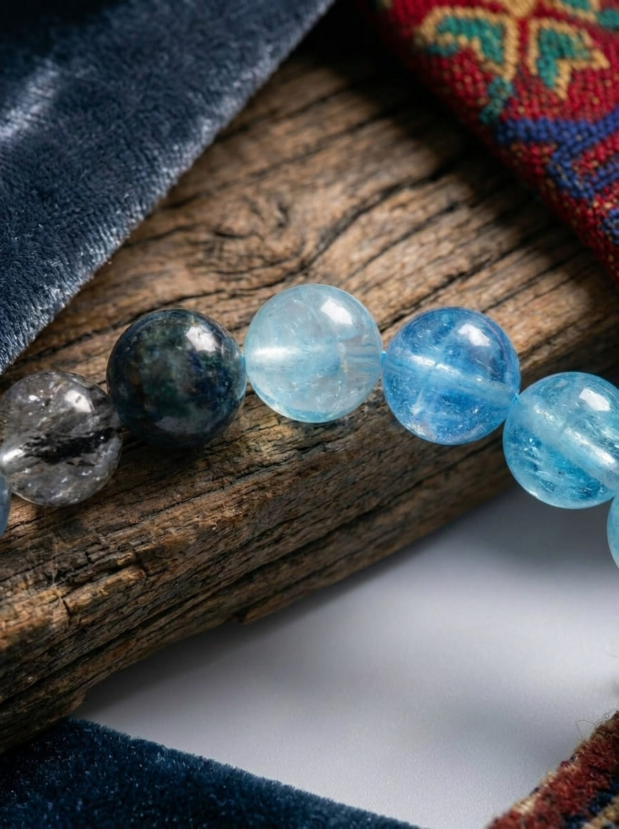 Blue Lake Spirit · Aquamarine & Moonstone Multi-Gem Bracelet