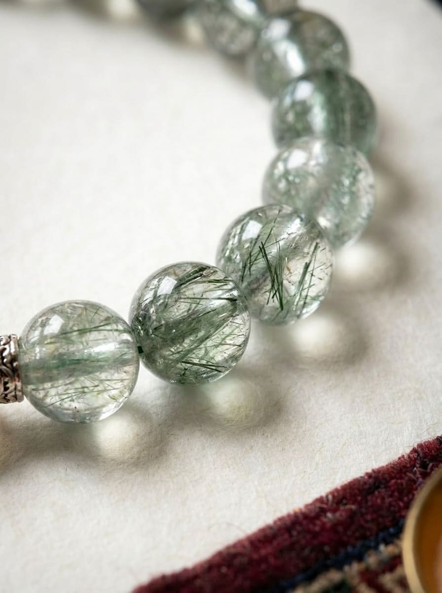 「Emerald Hidden Spirit」 Green Crystal & Citrine Bracelet