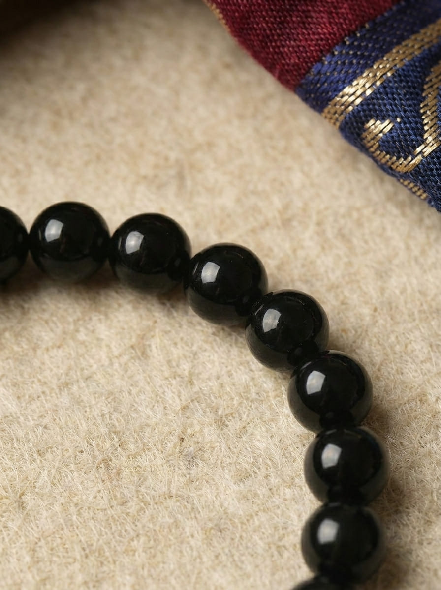 「Void Realm」Aquamarine and Obsidian Multi-Gem Bracelet